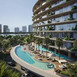 Lia in Dubai Islands: expansive glazing — image 12