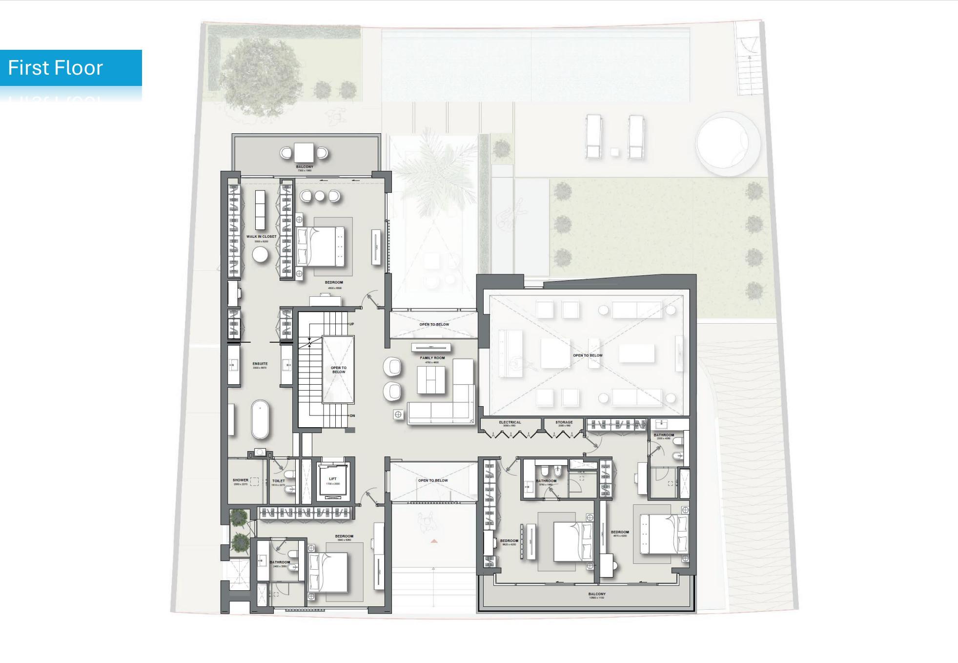 First floor — bedrooms and family space First floor — bedrooms and family space