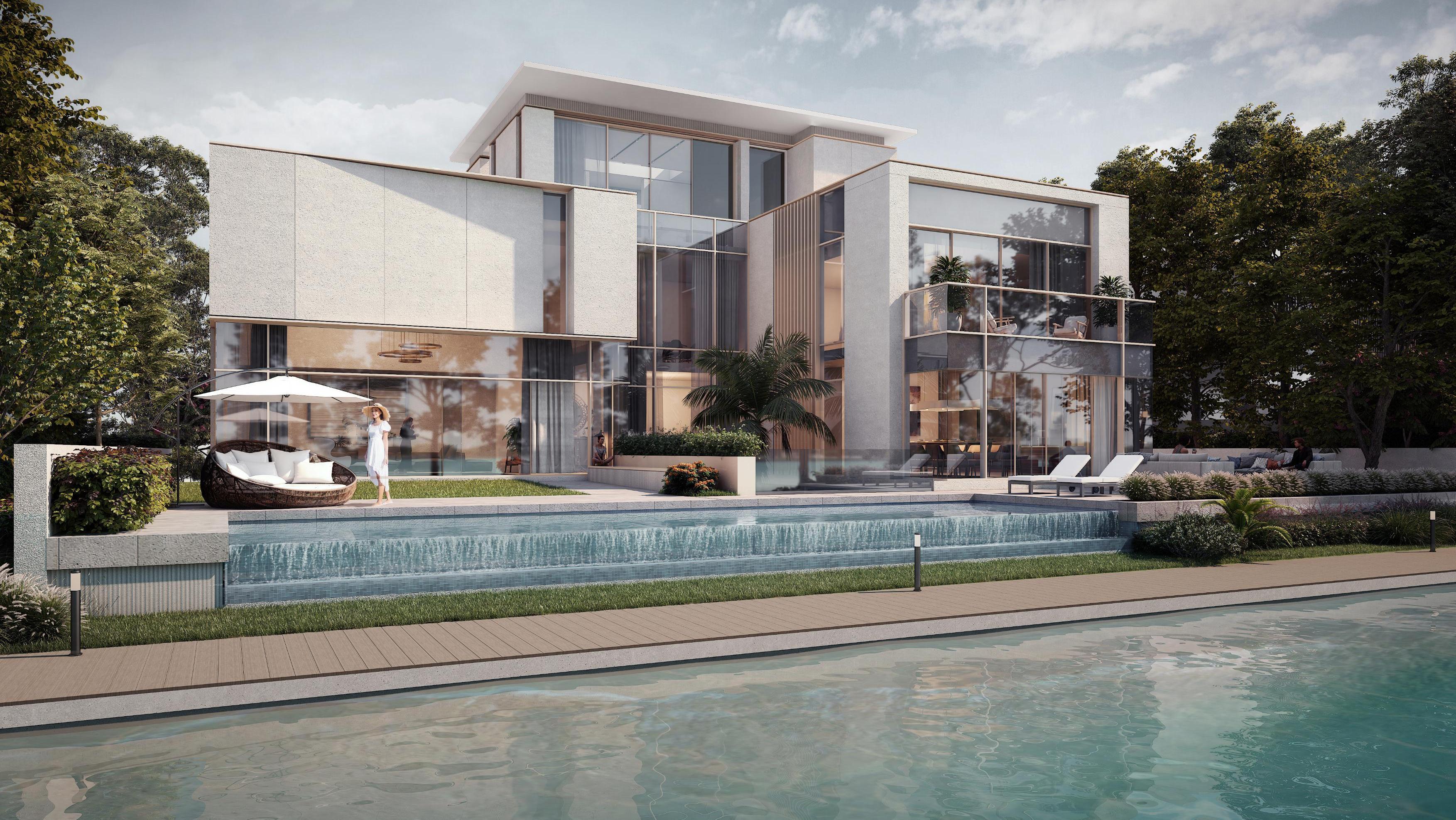 Garden and pool in the supplied design rendering Garden and pool in the supplied design rendering