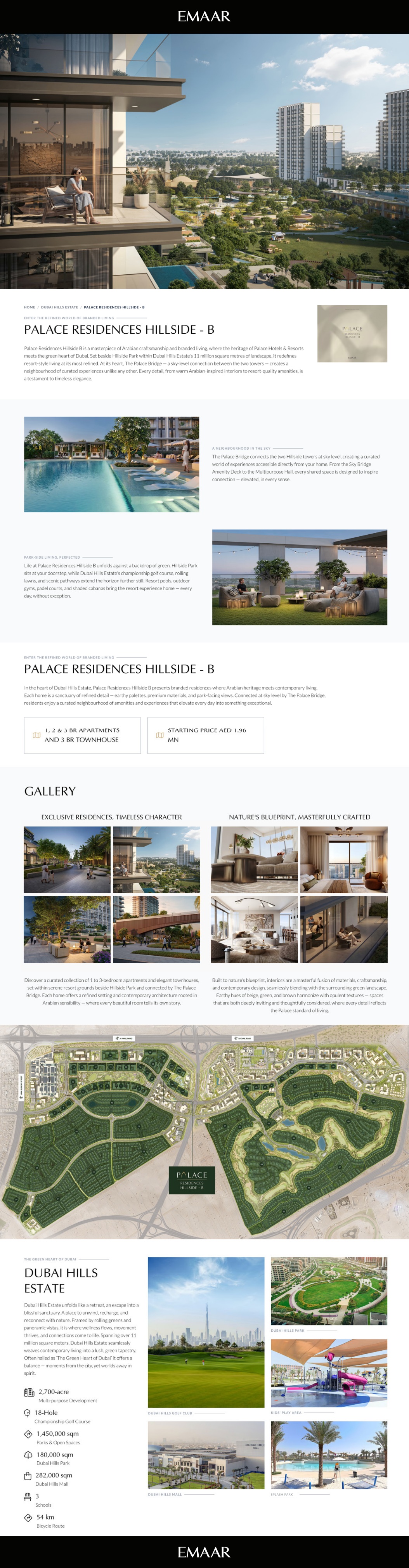 La fiche Hillside B d’Emaar : illustrations architecturales, aménagements des espaces communs et plan de situation dans Dubai Hills Estate. La fiche Hillside B d’Emaar : illustrations architecturales, aménagements des espaces communs et plan de situation dans Dubai Hills Estate.