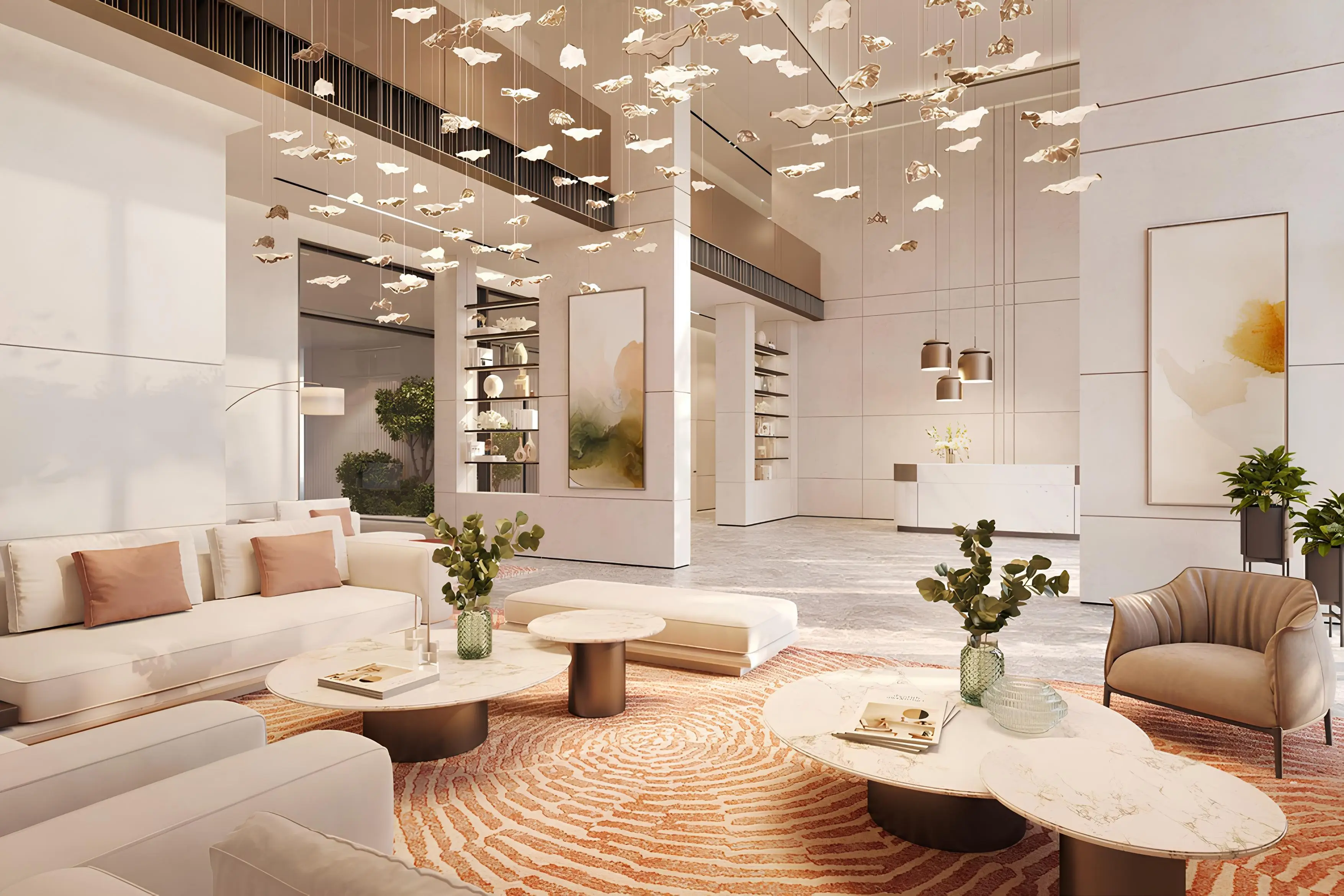 صالة الاستقبال المشتركة الموضحة في كتالوج MERAAS "City Walk Northline"، دبي