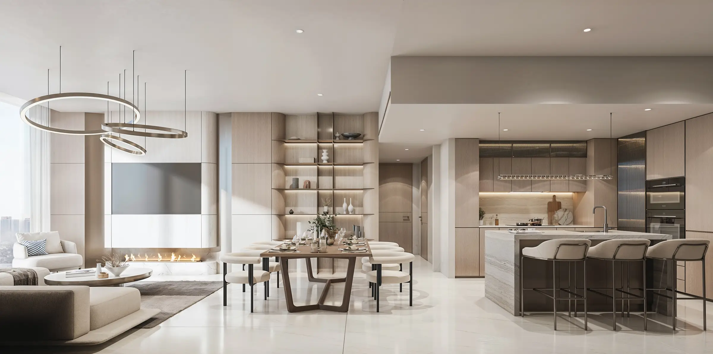 غرفة معيشة من كتالوج Arka Enclave by Atmosphere Living لدى DEVMARK، جزر دبي