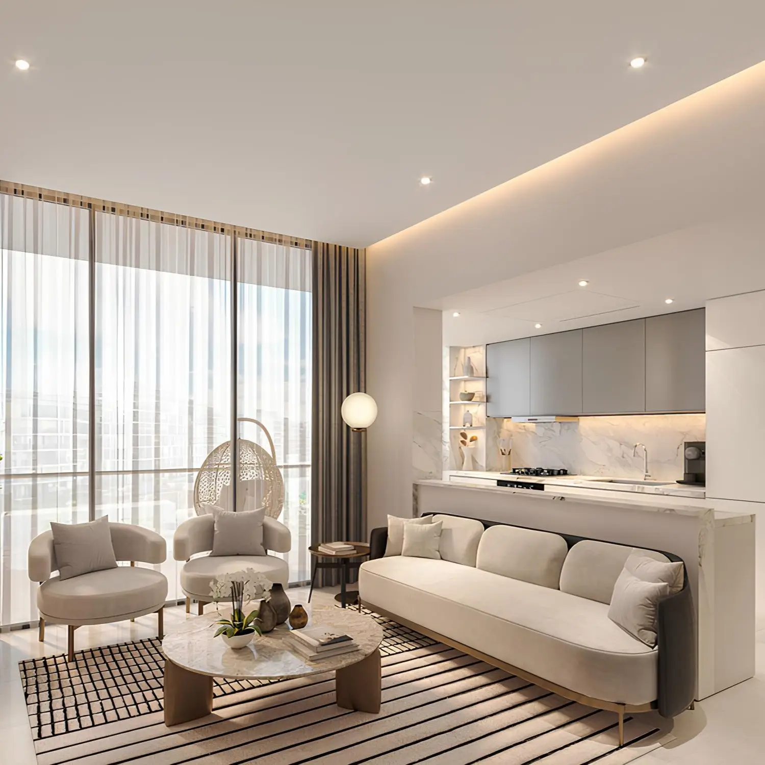 Living shown in the URBAN VENTURE "Urban - Park Residences" project catalogue, Dubai Sports City, Dubai