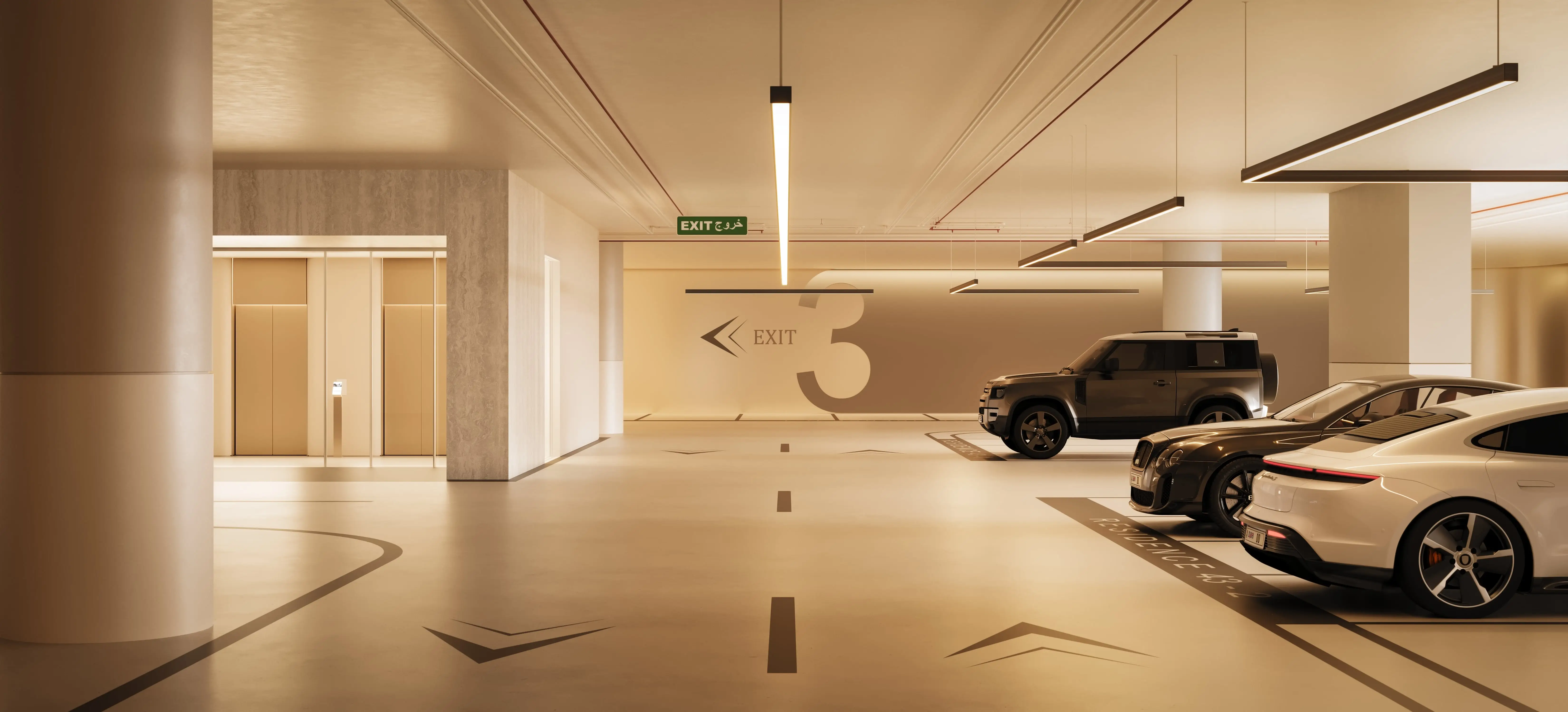 Parking shown in the DEVMARK "The Chedi Private Residences" project catalogue, Al Barsha, Dubai