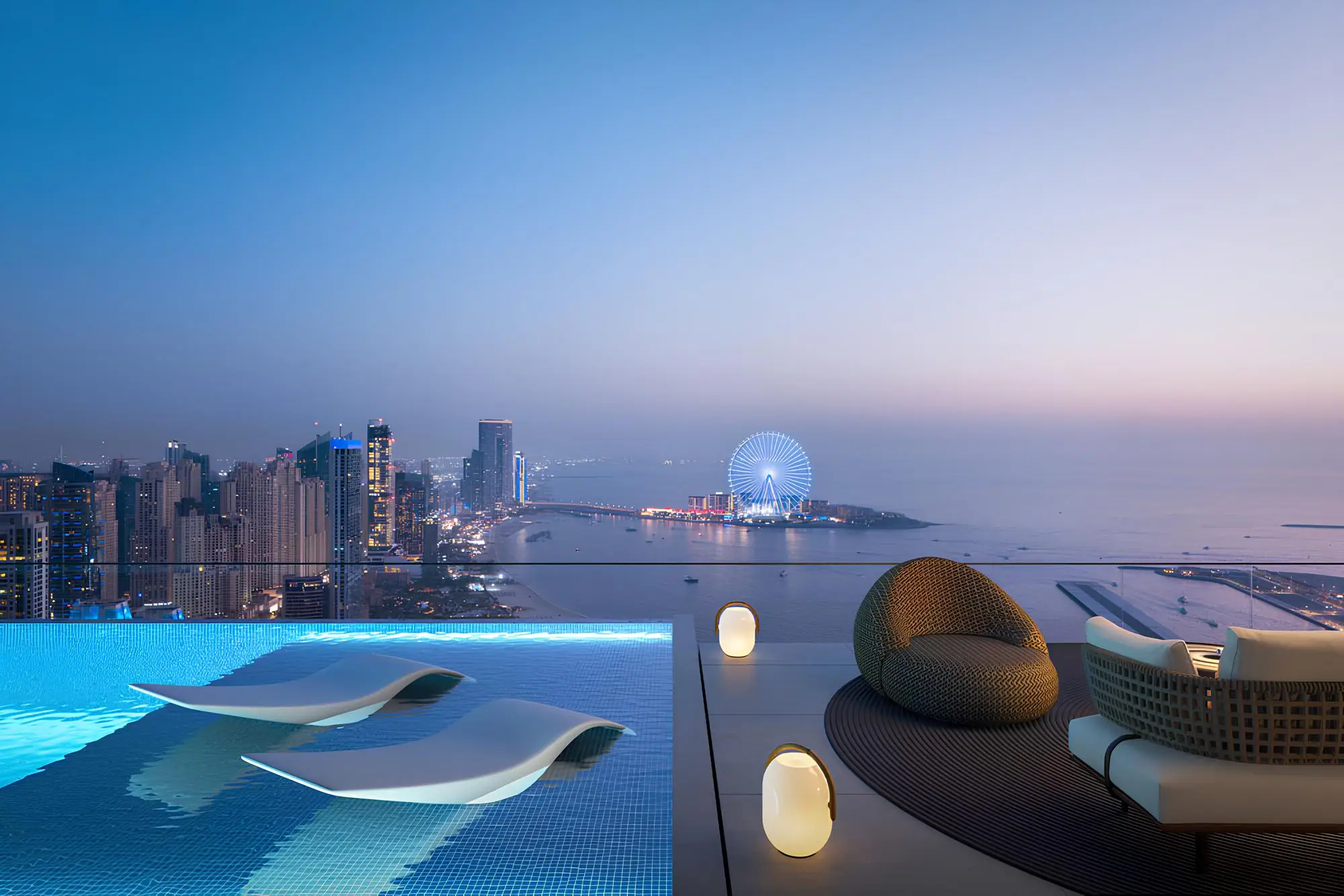 Terrace shown in the ARADA PROPERTIES "W Residences Tower 2 at Dubai Harbour" project catalogue, Dubai Harbour, Dubai
