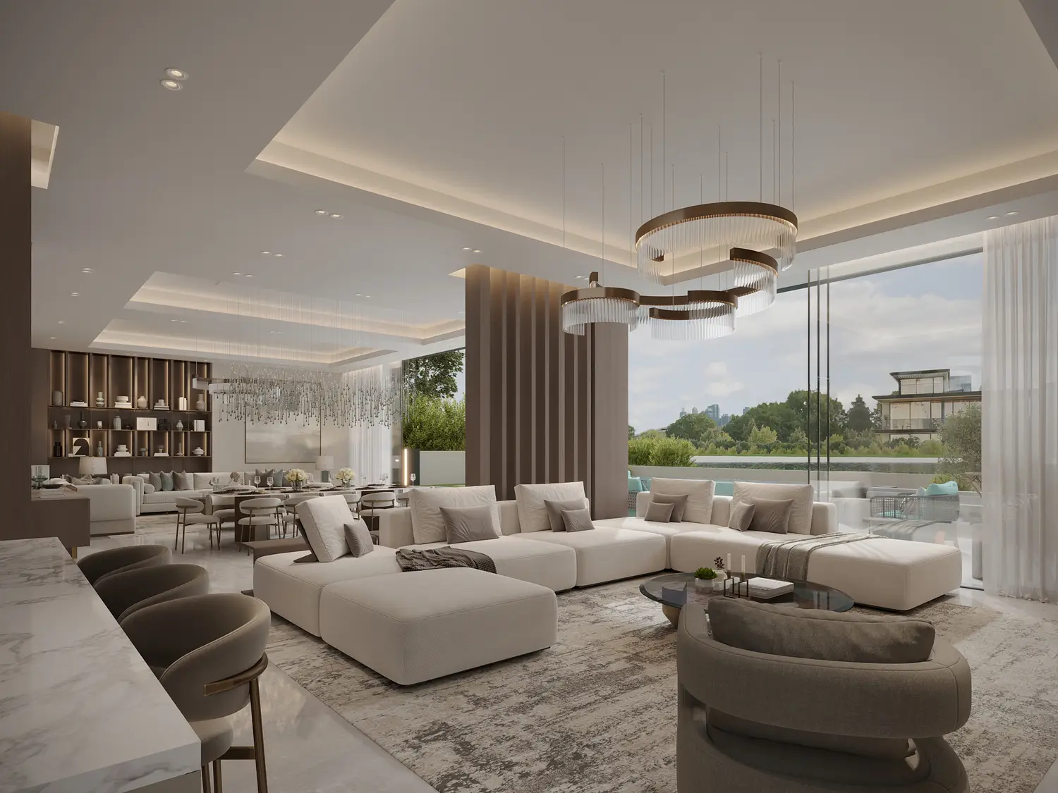 Living shown in the RIVIERA "Nineteen Riviera Lagoon" project catalogue, MBR District 11, Dubai