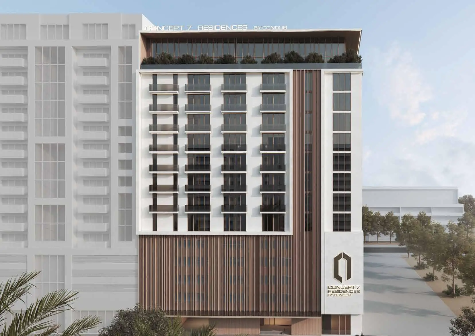 واجهة سكنية من كتالوج مشروع Concept 7 Residences لدى CONDOR، قرية جميرا الدائرية (JVC)، دبي