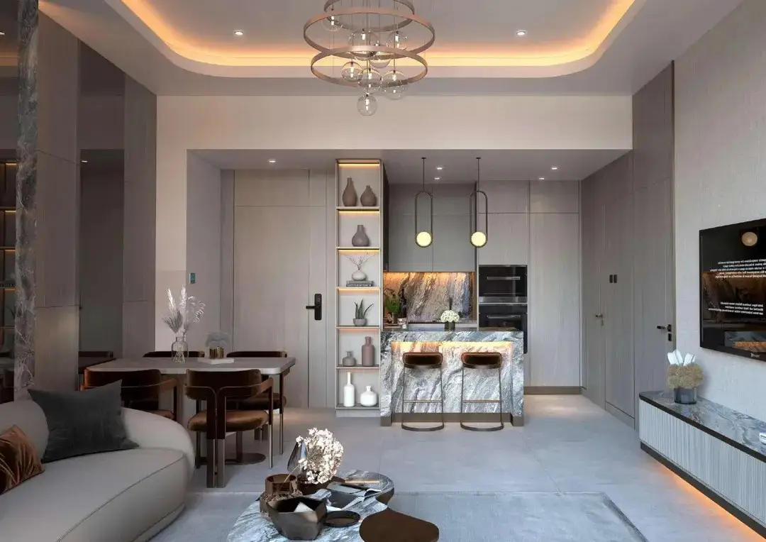 التصميم الداخلي السكني الموضح في كتالوج مشروع VISION DEVELOPMENTS "Coral by Vision"، جميرا جاردن سيتي، دبي