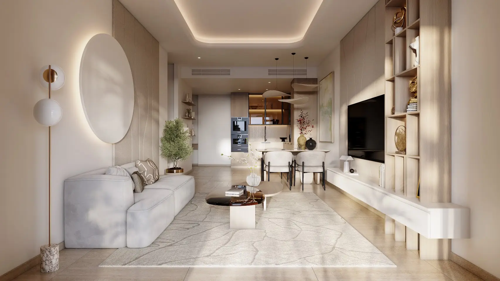 غرفة معيشة من كتالوج Sky Hills ASTRA لدى HRE DEVELOPMENT، مجمع دبي للعلوم