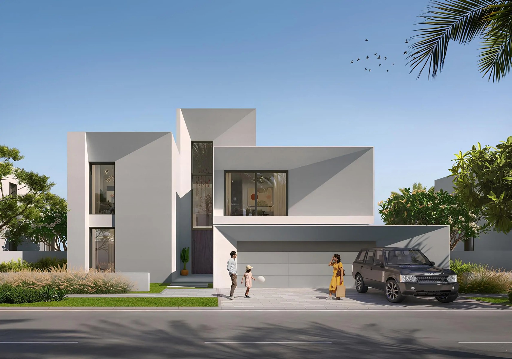 Palmiera The Oasis entrance and covered vehicle access in a project rendering