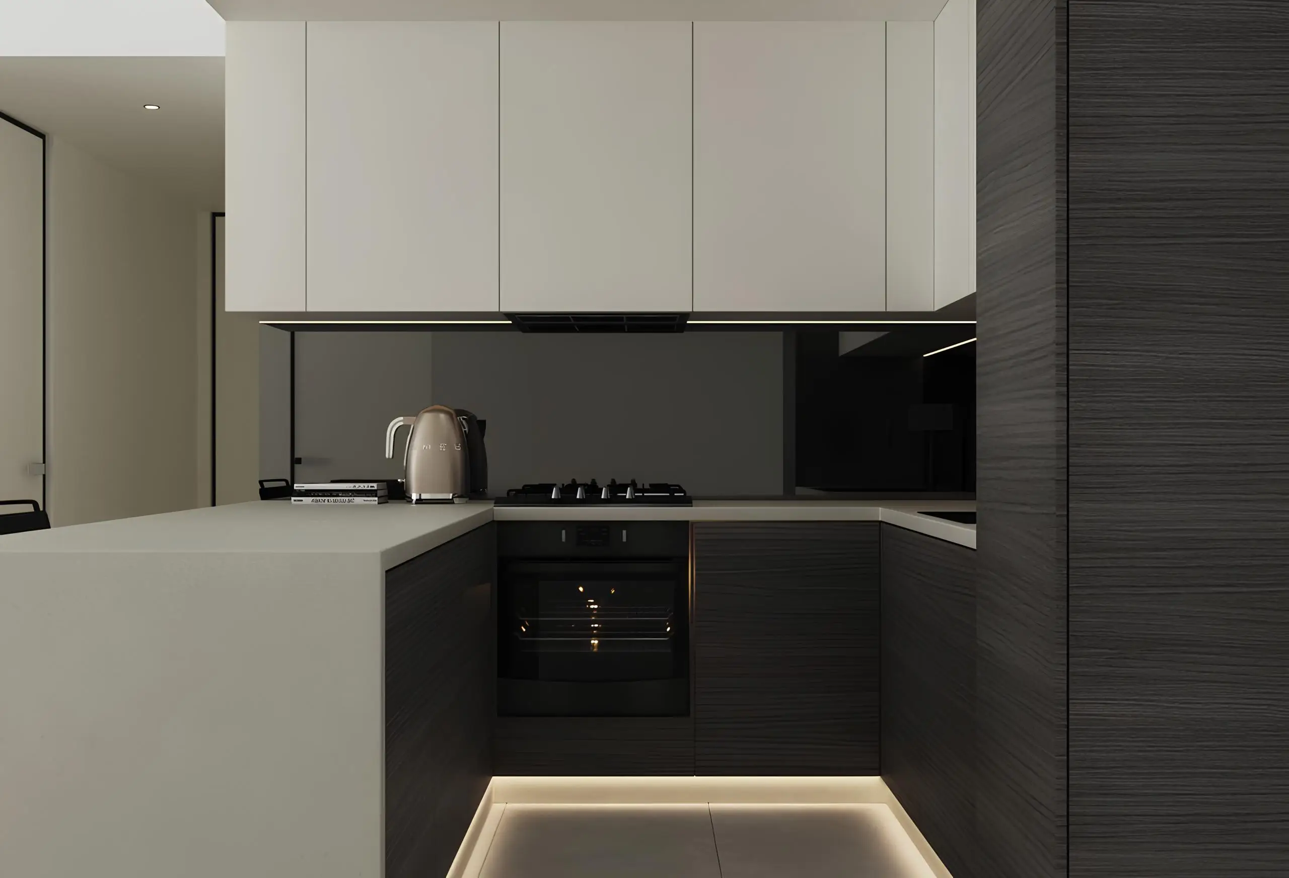 التصميم الداخلي للمطبخ معروض في كتالوج CONDOR "Sonate Residences"، مثلث قرية الجميرا، دبي
