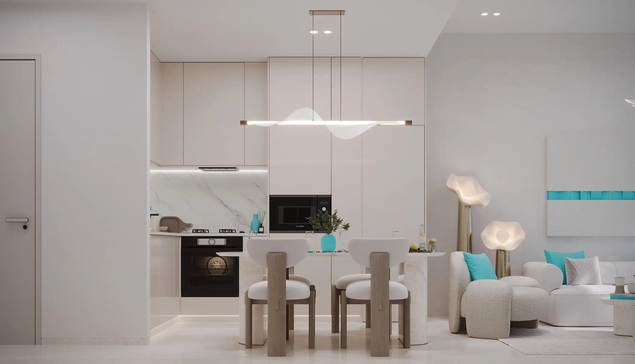 مطبخ من كتالوج مشروع REEF 996 لدى REEF LUXURY DEVELOPMENTS، مدينة دبي للإنتاج، دبي
