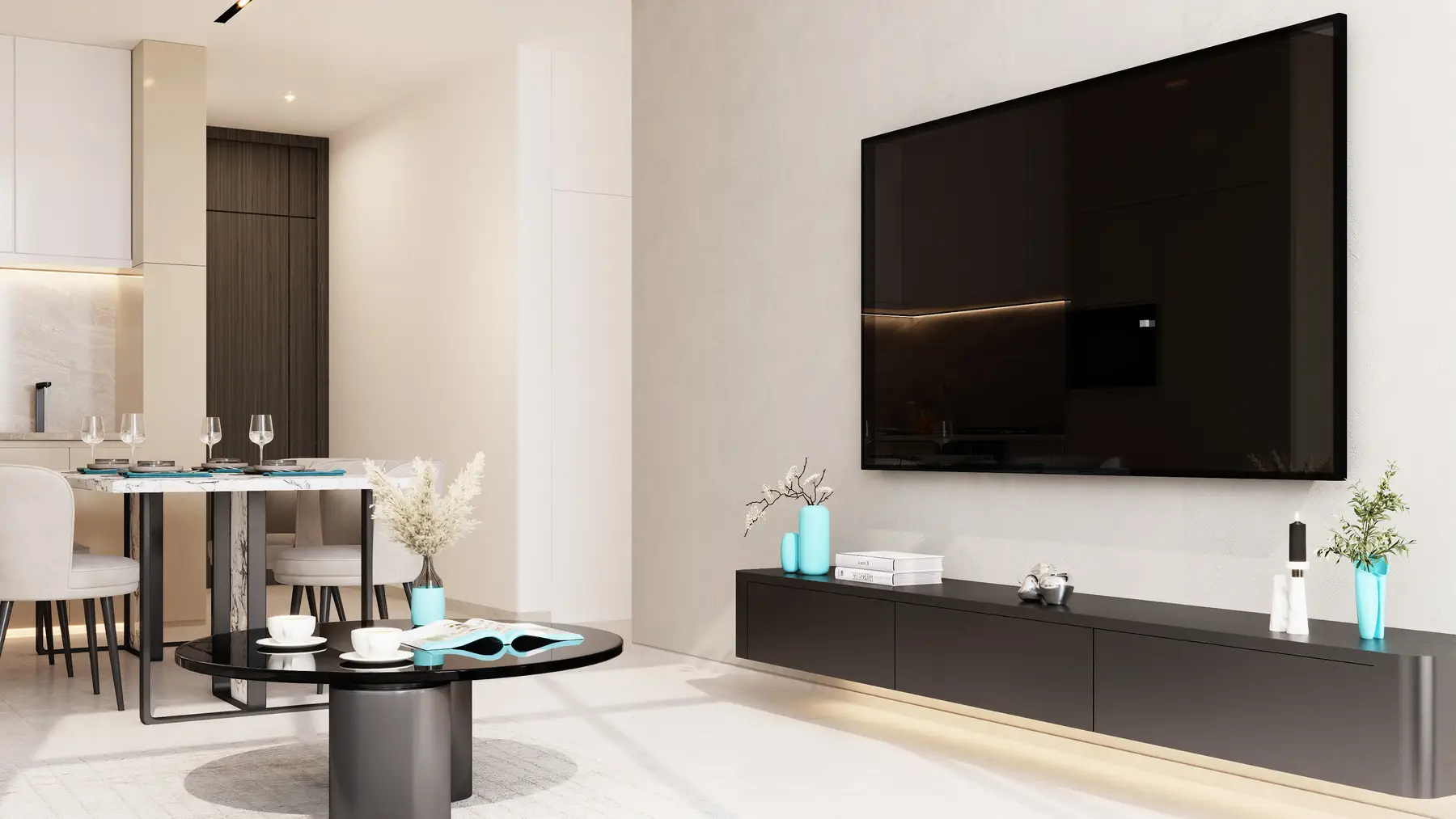 غرفة معيشة من كتالوج مشروع REEF 999 لدى REEF LUXURY DEVELOPMENTS، الفرجان، دبي