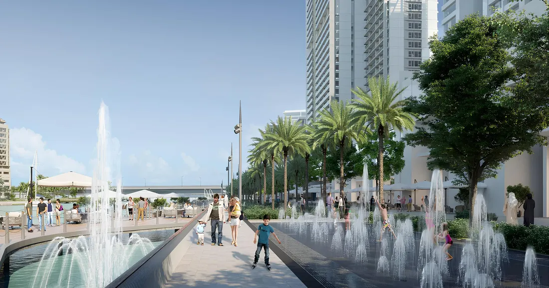 Dubai Creek Harbour'deki Creek Crescent: peyzajlı bahçeler — 8. fotoğraf