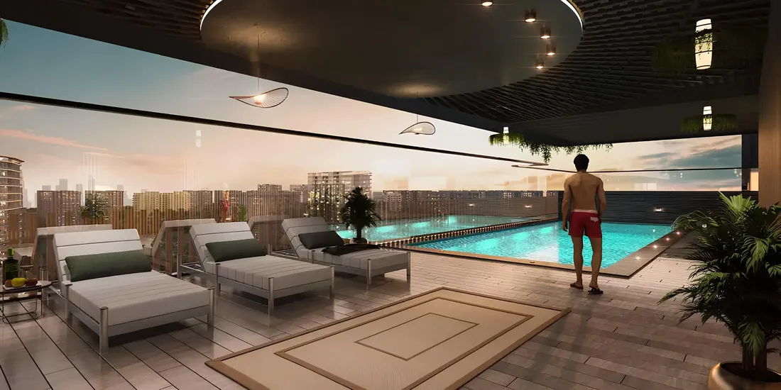 Dubailand Residence Complex'deki AUM 99 Residences: çatı alanları — 9. fotoğraf