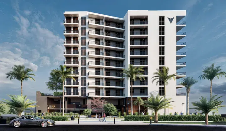 Viera Residences in Dubai Production City: landscaped gardens — project photograph 1