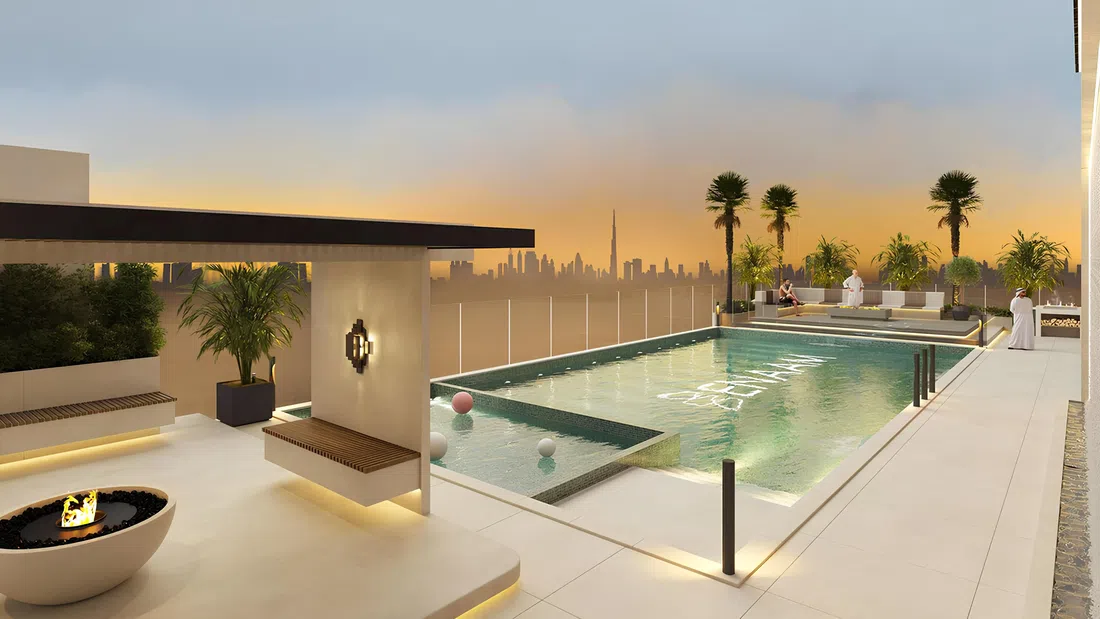 Azra Residence in Dubailand Residence Complex: rooftop spaces — image 10