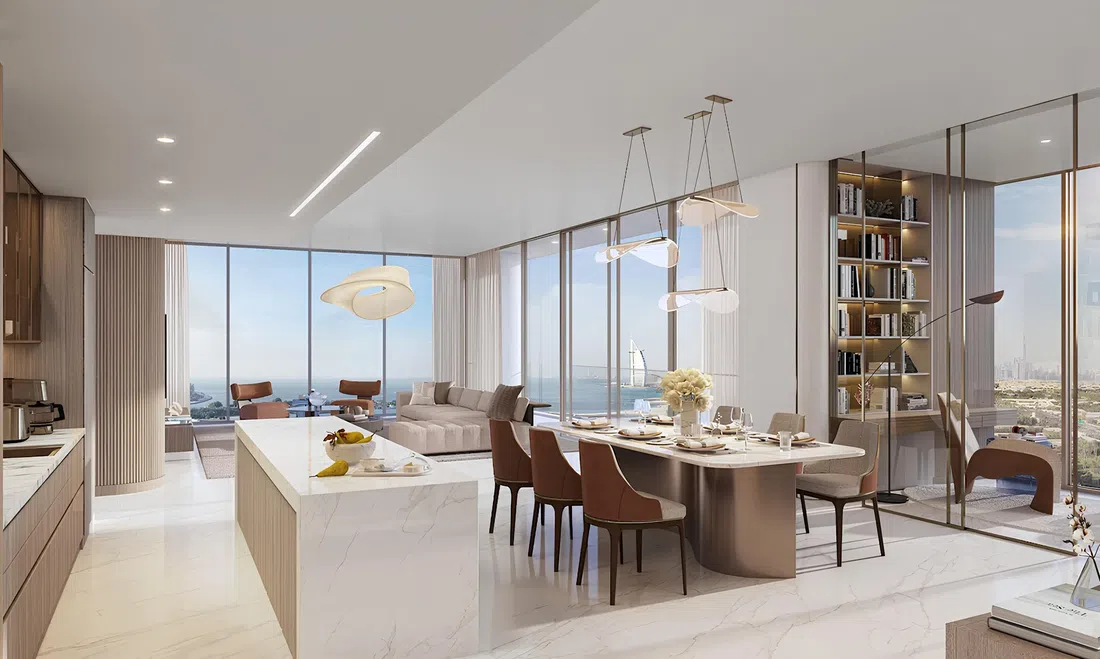 Dining area and living space — Palm Beach Towers Dining area and living space — Palm Beach Towers