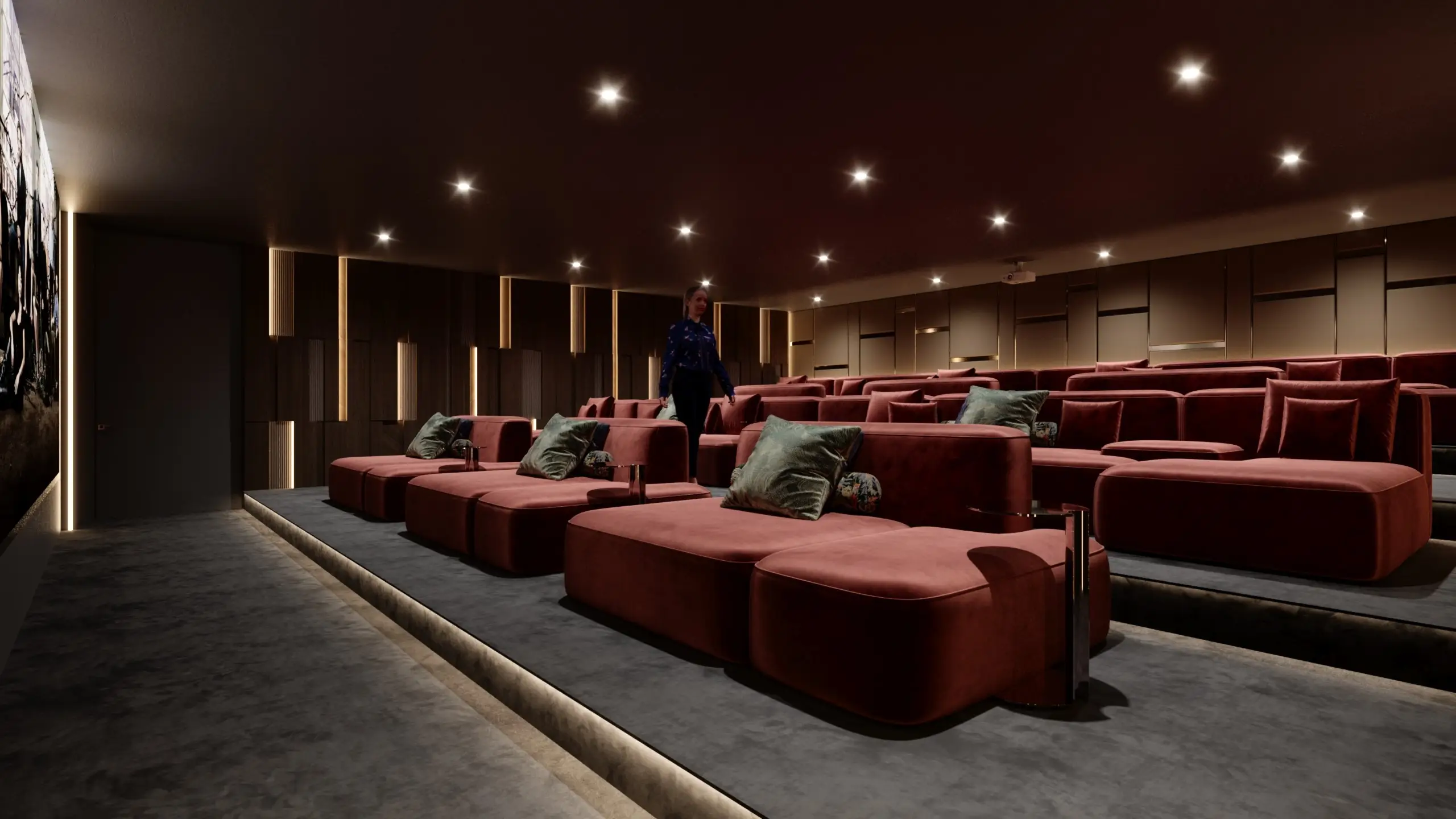 Shared cinema room shown in the DEVMARK "Kempinski Dubai Marina Residences" catalogue, Dubai Marina, Dubai